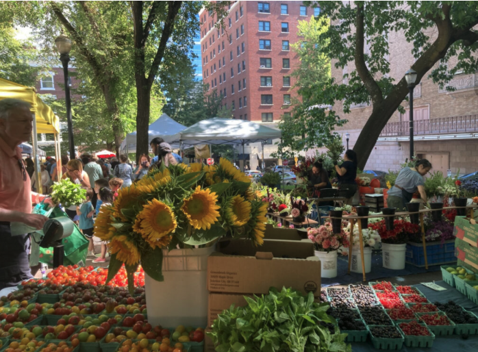 Flowers at a farmer's market